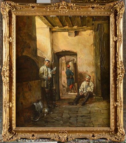 Etienne BERNE BELLECOUR (1838-1910) 
«Cuirassiers...