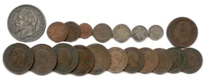 Lot de 20 pièces essentiellement de Napoléon...