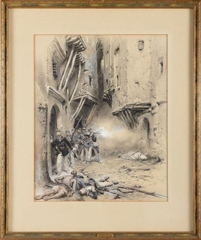 Edouard DETAILLE (1848-1912). Ecole française
«Combat...