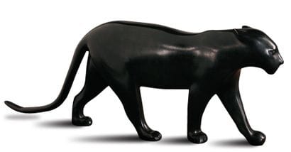 Panthère noire Bronze à patine noire nuancée...