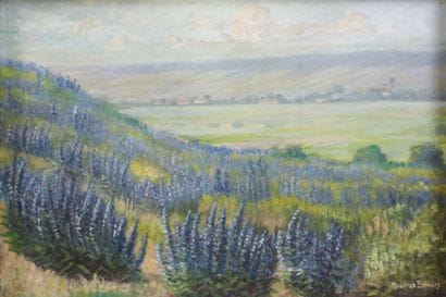 MAURICE BRAUN (1877-1941) Paysage de lavandes...