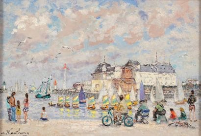 ANDRÉ HAMBOURG (1909-1999) L’école de voile,...