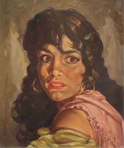 CHARLES BISSHOPS (1894-1975) Gitane Huile...