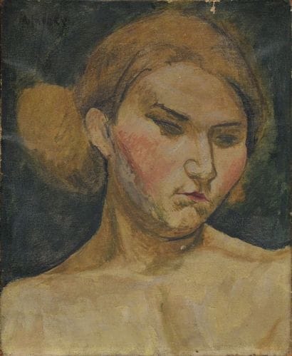 ANDRE FAVORY (1888-1937) Tête de femme blonde...