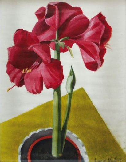 LUCIE VALORE (1878-1965) Fleurs Aquarelle...