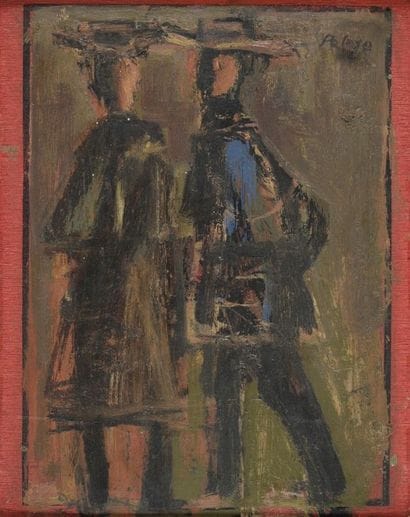 ORLANDO PELAYO (1920-1990) Deux hommes aux...