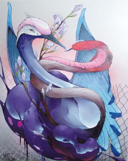 JEROO (Allemand, né en 1980) Snake and Swan,...