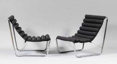 Travail contemporain Paire de chauffeuses,...