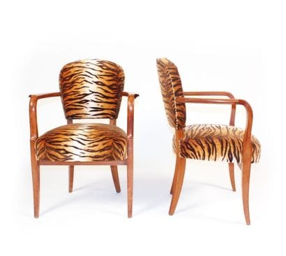 Maison LELEU Paire de fauteuils bridge en...