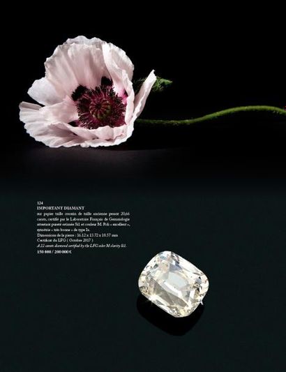 IMPORTANT DIAMANT sur papier taille coussin...
