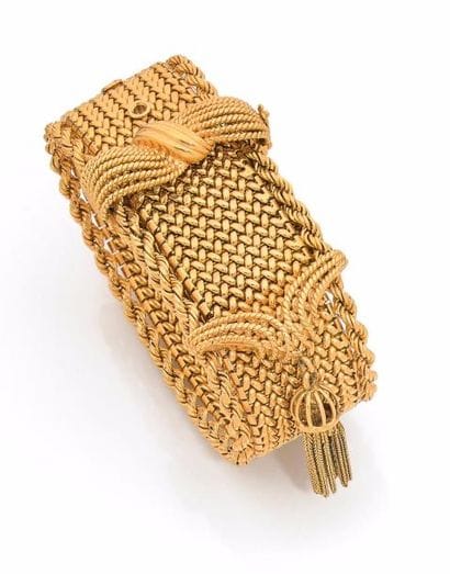 LARGE BRACELET MANCHETTE en or jaune, la...