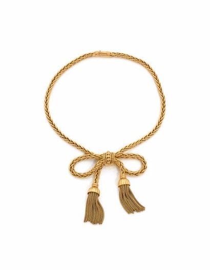 COLLIER en or jaune à maille palmier, le...