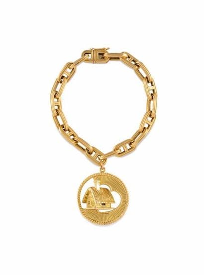 BRACELET en or jaune, la maille de forme...