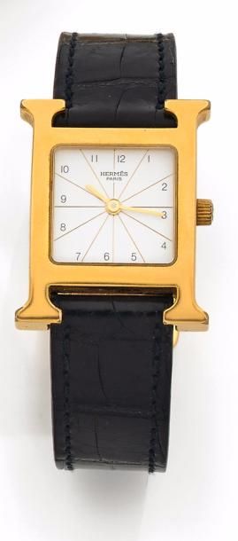HERMÈS MONTRE en or jaune plaqué, modèle...