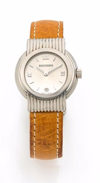 BOUCHERON MONTRE en acier modèle reflet,...