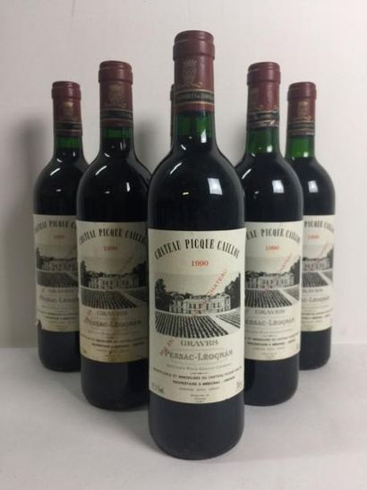6 Blle Château PIQUE CAILLOU (Graves) 1990...