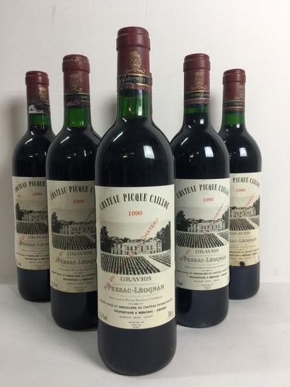 6 Blle Château PIQUE CAILLOU (Graves) 1990...