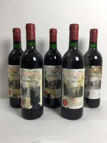 5 Blle CLOS RENE (Pomerol) 1989 - Bons n...