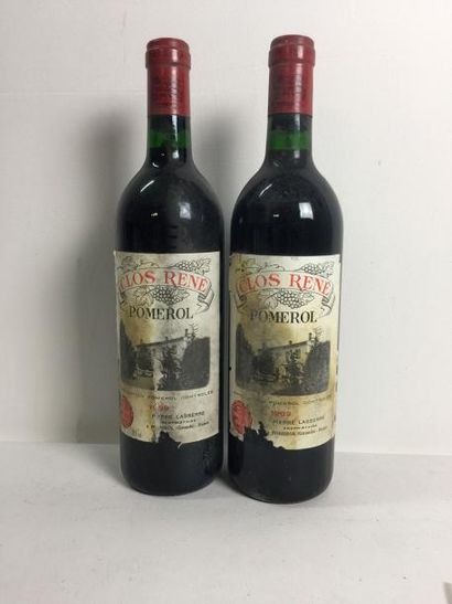 2 Blle CLOS RENE (Pomerol) 1989 - Bons n...