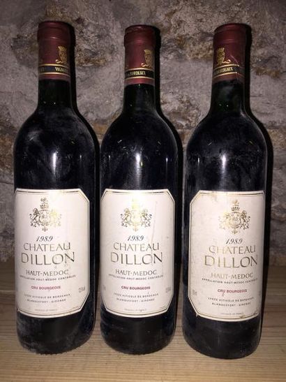 3 Blle Chateau DILLON (Haut Médoc) 1989 -...