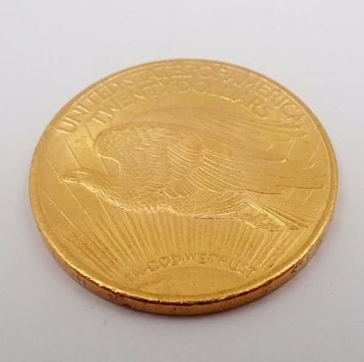 PIECE de 20 dollars américain, en or jaune,...