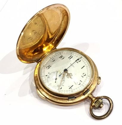MONTRE DE GOUSSET à sonnerie en or jaune,...