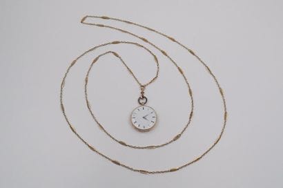 MONTRE DE GOUSSET, en or jaune cadran blanc,...