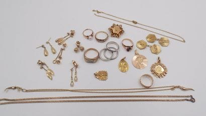 LOT D'OR débris, chaines, alliance, chevalière,...