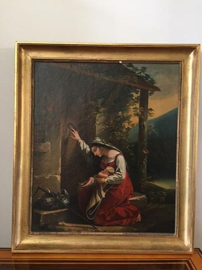 ECOLE FRANCAISE XIXème siècle Mère et son...