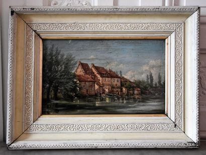 Maurice LARUE (1861-1935) Maisons près d'un...