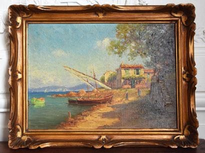 Henry MALFROY (1895-1944) Bord de mer animé...