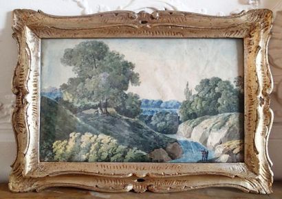 ECOLE FRANCAISE XIXème siècle Paysage à la...