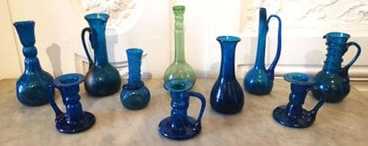 IRAN Collection de 10 verseuses en verre...