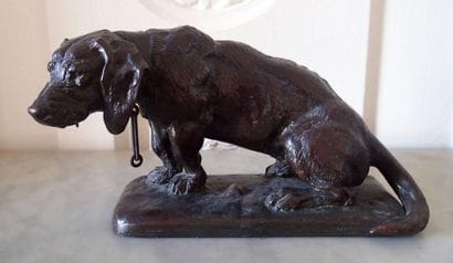 Antoine-Louis BARYE (1795-1875) Basset assis...