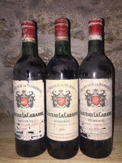 3 Blle Château LA CABANNE (Pomerol) 1970...