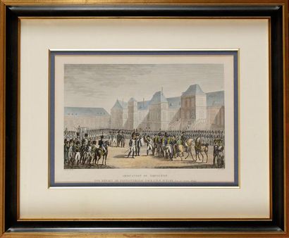 Trois gravures en couleurs sur Fontainebleau...