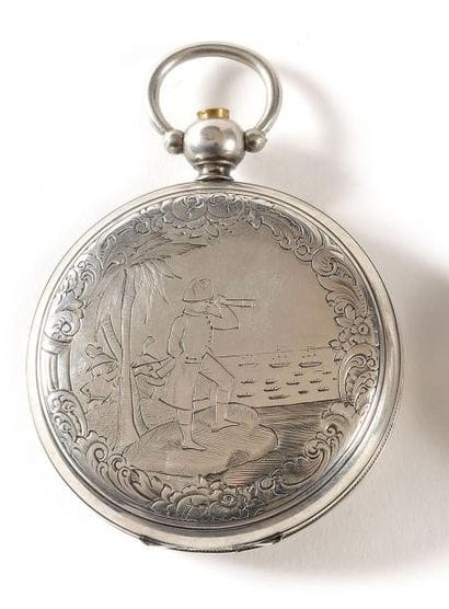 Montre de gousset Mouvement à coq, cadran...