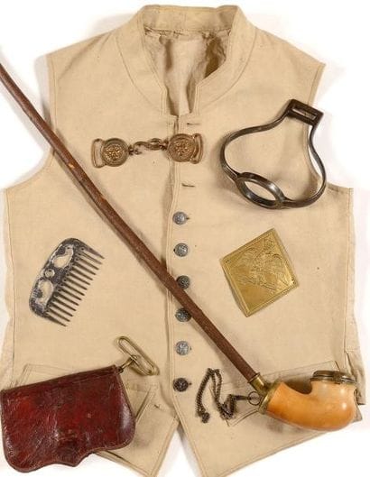 Gilet d’officier de cavalerie. En drap ivoire,...