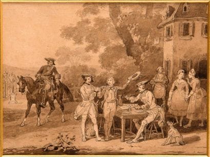 Ecole française du XIXe siècle. « Soldats...