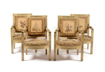 mobilier de salon comprenant cinq chaises...