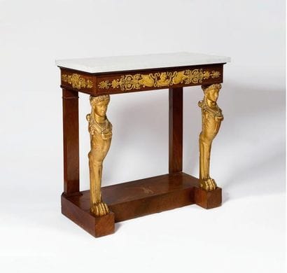 console de forme rectangulaire en acajou...