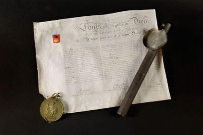 Lettres patentes Rare brevet de Pair de France...