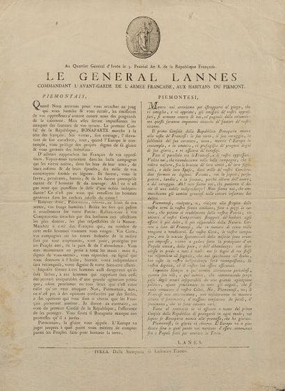 LE GENERA L LANNES AU X HA BITA NS DU PIEMO...