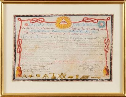 Brevet de constitution de « l’Orient du Souverain...