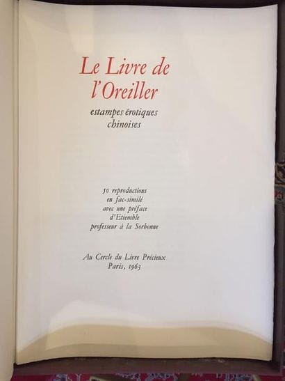 LE LIVRE DE L'OREILLER, estampes erotiques...