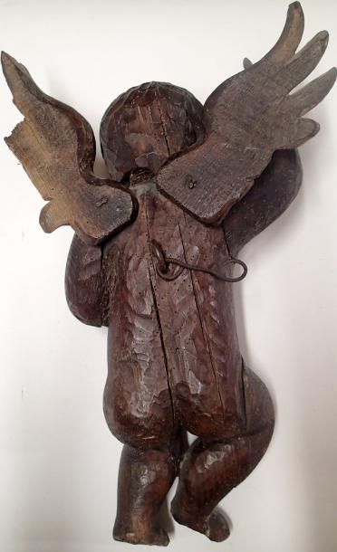 ANGE en bois sculpté. Art populaire, XVIIIe...