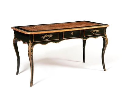 Bureau plat de forme rectangulaire en bois...