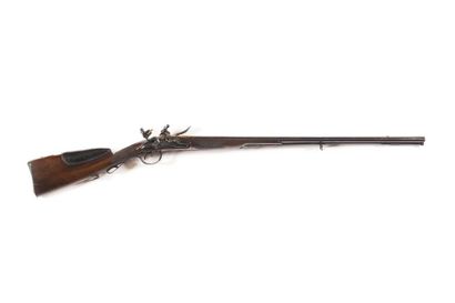 FUSIL DE CHASSE DOUBLE A SILEX. Canons ronds...
