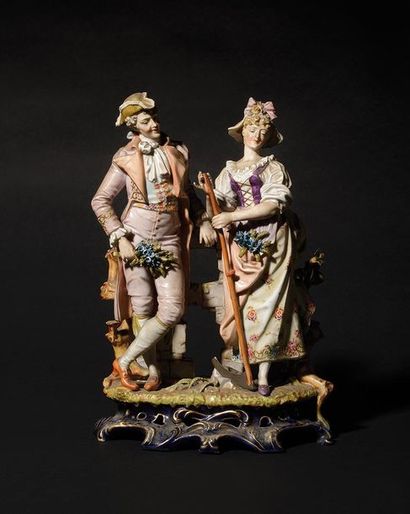 ALLEMAGNE Couple de personnages galants en...