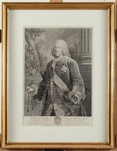 ENSEMBLE DE QUATRE GRAVURES ENCADREES COMPRENANT...